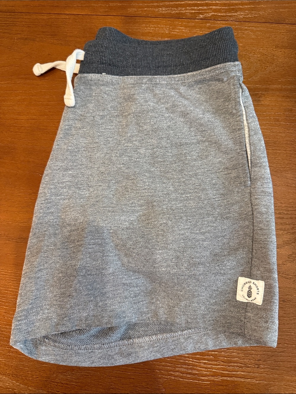 chubbies Heather Gray Polo Shirt with Dark Gray Ribbed Collar